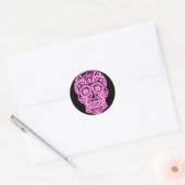 Sticker Rond Halloween Floral Sugar Skull (Enveloppe)