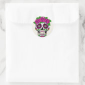 Sticker Rond Halloween Floral Sugar Skull (Sac)