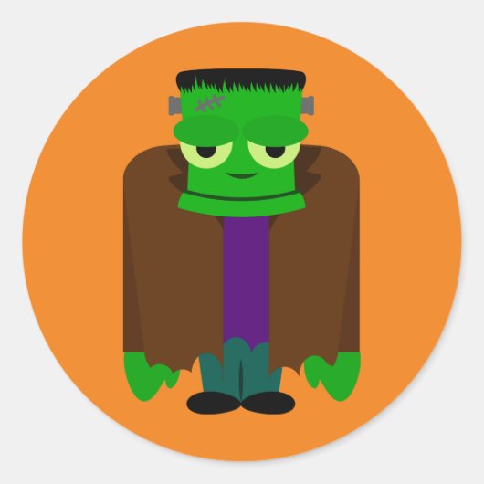 Sticker Rond Halloween Frankenmonster (Devant)