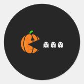 Sticker Rond Halloween Gamer Pumpkin Eating Ghost Costume Men B (Devant)
