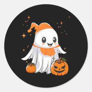 Sticker Rond Halloween Ghost Citrouille Pour Femmes Hommes Enfa