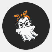 Sticker Rond Halloween Ghost Gles Girl Ghost Costume Eyegl Wome (Devant)