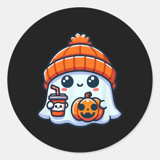 Sticker Rond Halloween Ghost Mens (Devant)
