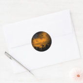 Sticker Rond Halloween Graveyard avec chauves-souris et pierres (Enveloppe)
