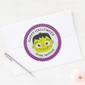Sticker rond Halloween Happy Personnalisé (Enveloppe)