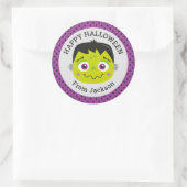 Sticker rond Halloween Happy Personnalisé (Sac)