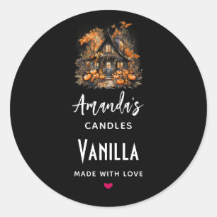 Sticker Rond Halloween Haunted House Candle Business