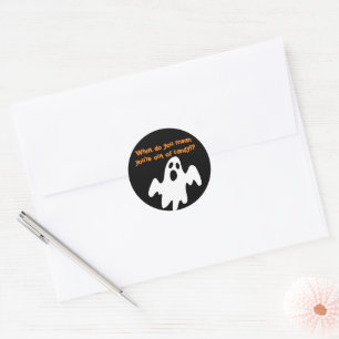 Sticker Rond Halloween hors de Candy drôle de fantôme