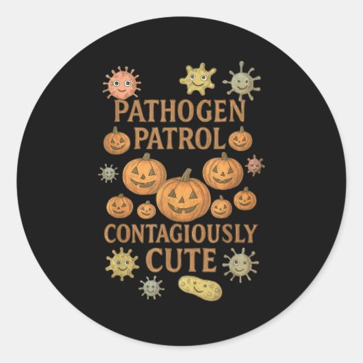 Sticker Rond Halloween Infection Preventionist Ip Nurse Pumpkin (Devant)