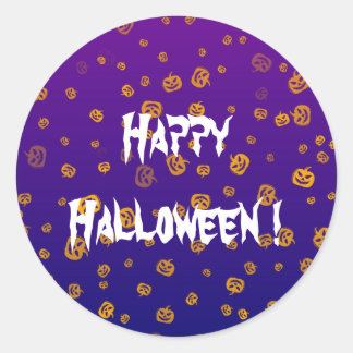Sticker Rond Halloween Jack Citrouilles