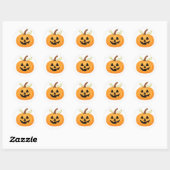 Sticker Rond Halloween Jack-o-Lantern (Feuille)