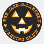 Sticker Rond Halloween Jack-O-Lantern Carving Crew (Devant)