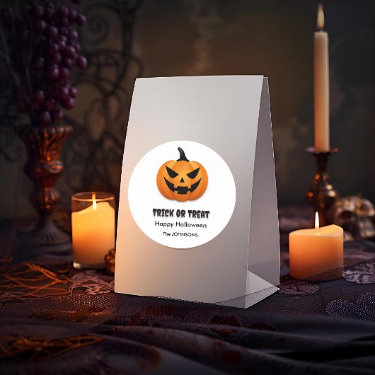 Sticker Rond Halloween Jack-o’-Lanterne -