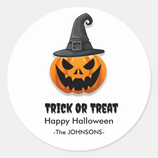 Sticker Rond Halloween Jack-o'-lanternes - Conception de Trick  (Devant)