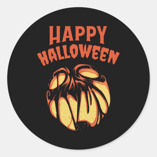 Sticker Rond Halloween Jack oLantern citrouille (Devant)