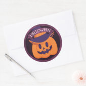 Sticker Rond Halloween Jack O'Lantern sorcière (Enveloppe)