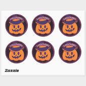 Sticker Rond Halloween Jack O'Lantern sorcière (Feuille)