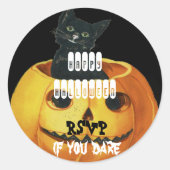 Sticker Rond HALLOWEEN Jack O'Lanterne et Chat noir (Devant)