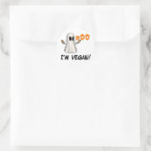 Sticker Rond Halloween je suis Vegan (Sac)