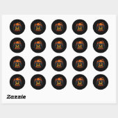 Sticker Rond Halloween Jeu Jack-o'-lantern Citrouille Face cont (Feuille)