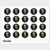 Sticker Rond Halloween Jeu Skeleton Costume Gamer Garçons Enfan (Feuille)