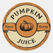 Sticker Rond halloween jus citrouille lable (Devant)