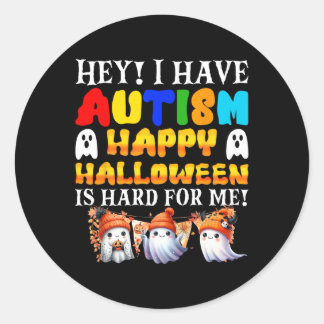 Sticker Rond Halloween Kids Have Autism Happy Halloween Autisti