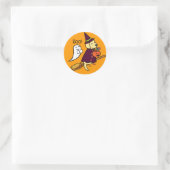 Sticker Rond Halloween Labrador Jaune Dessin 1 (Sac)
