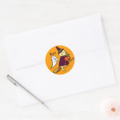 Sticker Rond Halloween Labrador Jaune Dessin 1 (Enveloppe)