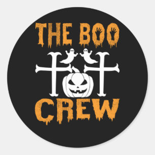 Sticker Rond Halloween L'Anniversaire De L'Équipage Boo