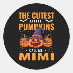 Sticker Rond Halloween Les St Petits Citrouilles M'Appelent Mim