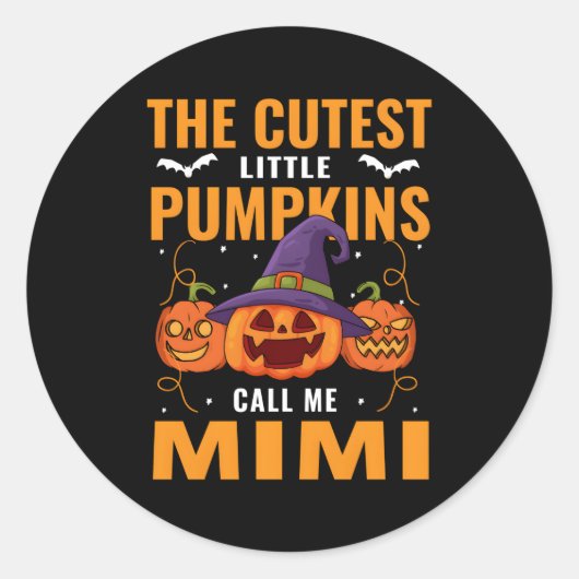 Sticker Rond Halloween Les St Petits Citrouilles M'Appelent Mim (Devant)