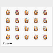 Sticker Rond Halloween licorne (Feuille)