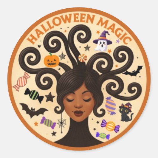 Sticker Rond Halloween magique (Devant)