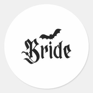 Sticker Rond Halloween Mariage Éffrayant mariée mariée Couple M