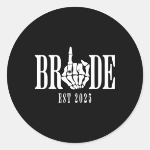 Sticker Rond Halloween Mariage mariée Groom Skeleton Chelorette