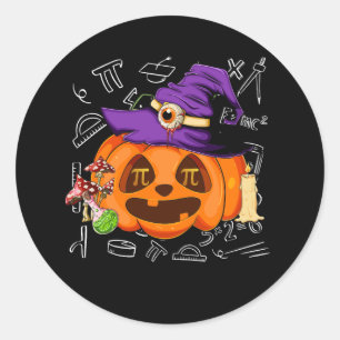 Sticker Rond Halloween Math Enseignant Citrouille Pie Pi Mathém