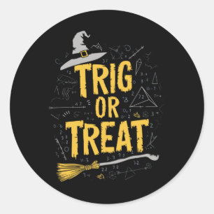 Sticker Rond Halloween Math Enseignant Trier Ou Treat School