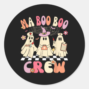 Sticker Rond Halloween Médicale Istant Boo Crew Funny Ma Ghost