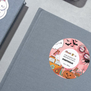 Sticker Rond Halloween Merci marque d'anniversaire