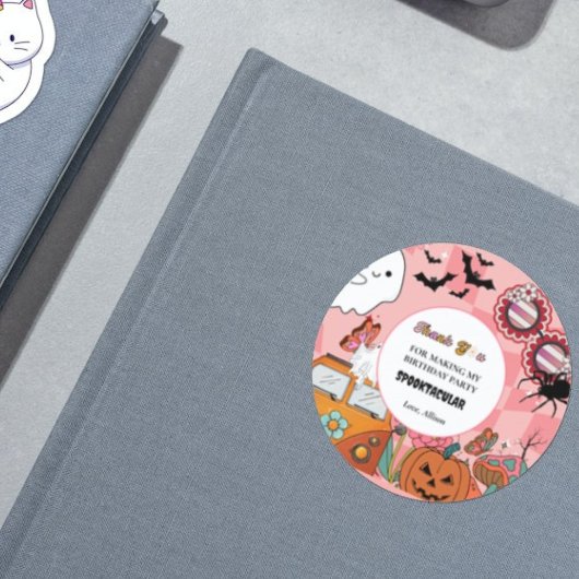 Sticker Rond Halloween Merci marque d'anniversaire