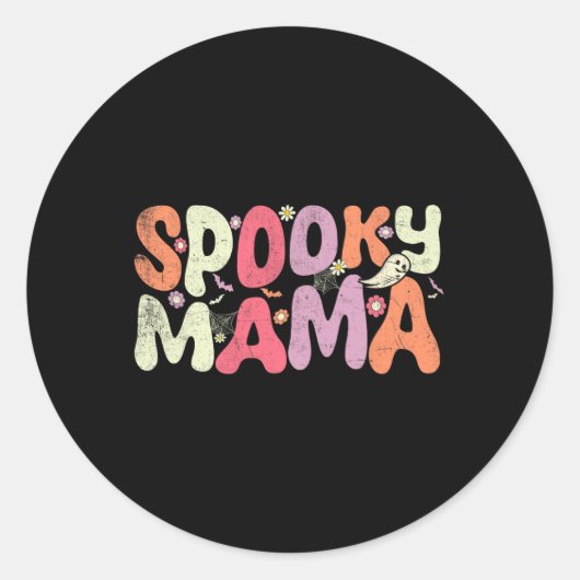 Sticker Rond Halloween Mère Famille Correspondant Éffrayant Mam (Devant)
