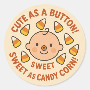Sticker Rond Halloween mignonne Comme Un Bouton, Doux Comme Du