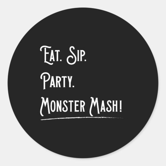 Sticker Rond Halloween Monster Mash (Devant)
