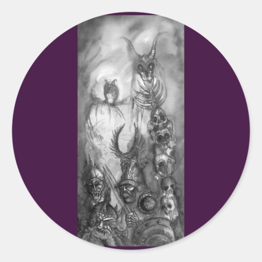 Sticker Rond HALLOWEEN MONSTERS / ORK WAR Imaginaire (Devant)