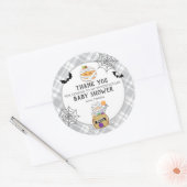 Sticker Rond Halloween Mummy Baby shower merci (Enveloppe)