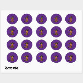Sticker Rond Halloween/mystique/chat/chute (Feuille)