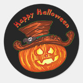 Sticker Rond Halloween Neon Glow Look Citrouille Party (Devant)