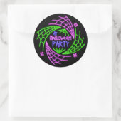 Sticker Rond Halloween Neon Glow Look Spider Web Party (Sac)