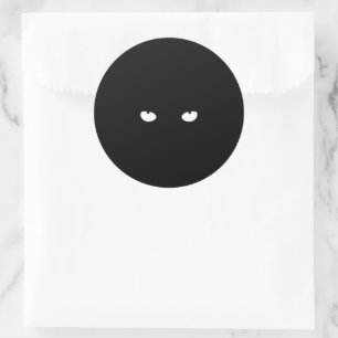 Sticker Rond Halloween noir blanc effrayant yeux fantômes éffra